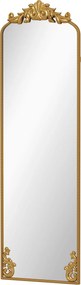 HOMCOM Espelho de Chão de Corpo Inteiro Estilo Barroco 50x160 cm Ouro | Aosom Portugal