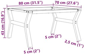 Pernas para mesa de centro estrutura em Y aço