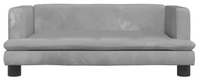 Cama para cães 80x45x30 cm veludo cinzento-claro