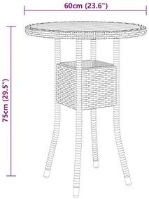 5 pcs conjunto lounge para jardim vime PE cinzento