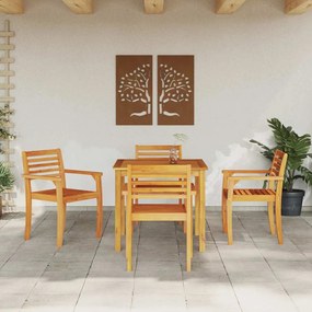 Conjunto de Jantar para o Jardim com 5 Peças em Madeira de Acácia