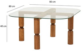 Mesa de Centro Kei – Nogueira – 80x40x80 cm