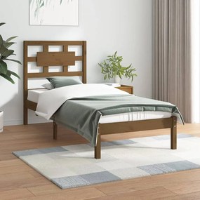 3107341 vidaXL Estrutura de cama 90x200 cm pinho maciço castanho mel