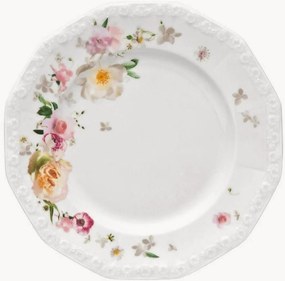 Pratos de pequeno-almoço em porcelana Maria Pink Rose, conjunto de 6