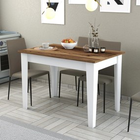 Mesa de Cozinha Kiev – Nogueira e Branco – 110x75x72 cm