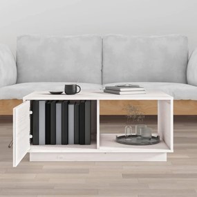 Mesa de centro 80x80x35,5 cm madeira de pinho maciça branco