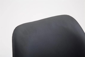 Banco de bar Cannes em couro sintético e com estrutura de Cor Natural 48 x 112 x 56 cm Preto