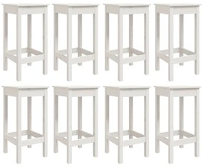 9 pcs conjunto de bar para jardim pinho maciço branco