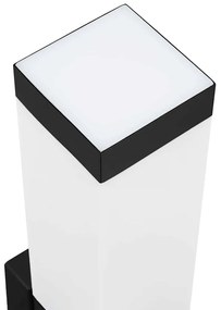 Luzes de Parede Externas com Sensor 2 pcs Preto Aço Inoxidável IP44