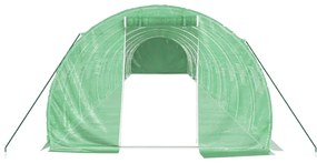 Estufa com estrutura de aço 42 m² 14x3x2 m verde