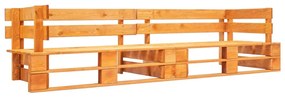 vidaXL Sofá de paletes p/ jardim de 2 lugares madeira castanho mel