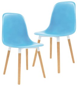 Cadeiras de jantar 2 pcs plástico azul