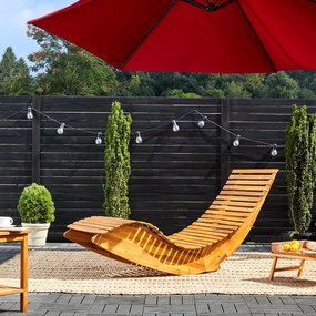 Espreguiçadeira dobrável para sauna Java em acácia 155 x 60 x 93 cm Castanho