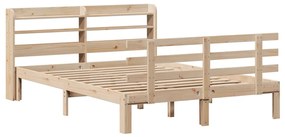 Estrutura cama c/ cabeceira 140x190 cm pinho maciço