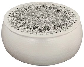 vidaXL Mesa de centro em alumínio martelado 70x30 cm branco