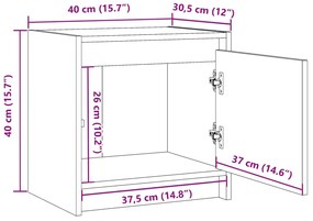 Mesa de cabeceira 40x30,5x40 cm madeira de pinho maciça