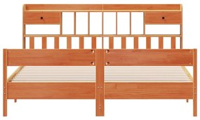 Cama com estante sem colchão 200x200 cm pinho maciço