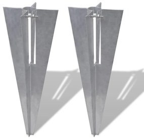 vidaXL Espetos para postes de cerca 2 pcs