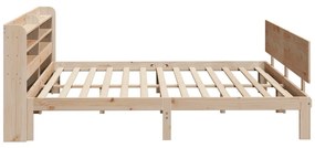 Estrutura de cama com cabeceira 200x200 cm pinho maciço
