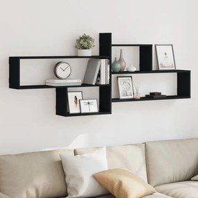 vidaXL Prateleira de parede 167,5x18x68 cm derivados de madeira preto