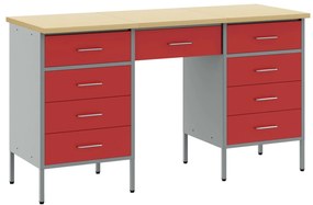 Conjunto de Armário e Mesa de Trabalho VidaXL com 3 Peças em Madeira C