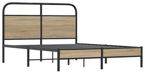 Estrutura de cama 135x190 cm derivados madeira carvalho fumado