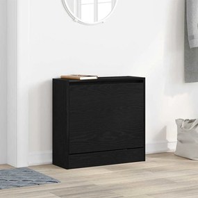 vidaXL Armário para Sapatos Preto Carvalho 60x21x57 cm Madeira de Engenharia