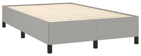 Cama box spring c/ colchão e LED 120x190 cm tecido cinza-claro