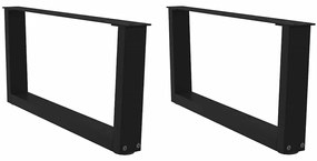 Pés para mesa de centro em V, 2 peças, preto, 70x(30-31,3) cm, aço