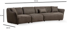 Sofá de Canto Mentis – Castanho – 376 cm x 108 cm x 79 cm