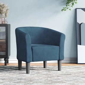 vidaXL Poltrona veludo azul-escuro