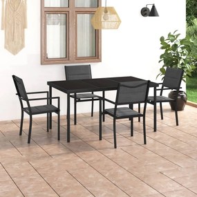 vidaXL 5 pcs conjunto de jantar para exterior aço