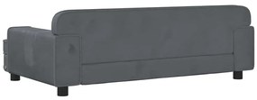 Sofá infantil 90x53x30 cm veludo cinzento-escuro