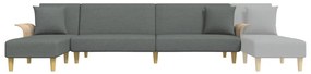 Sofá-cama em forma de L 279x140x70 cm tecido cinzento-escuro