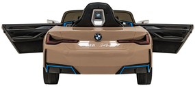 Carro elétrico para Crianças 12V BMW I4 Rodas de EVA, Assento de couro Dourado