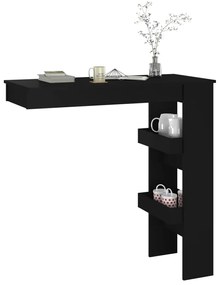 Mesa de bar p/ parede 102x45x103,5 cm derivados madeira preto