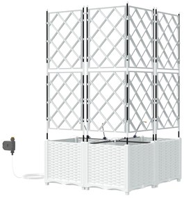 Jardineiras com Sistema de Irrigação 3 pcs Branco
