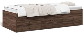vidaXL Sofá-cama com gavetas sem colchão 75x190 cm carvalho castanho