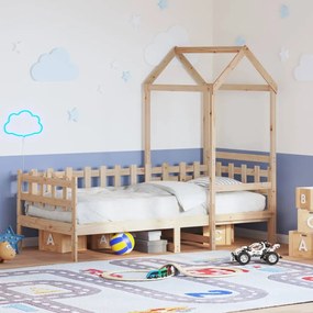 vidaXL Sofá-cama com telhado 80x200 cm madeira de pinho maciça