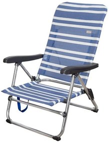 Cadeira de Praia Mykonos Alumínio Azul / Branco (61 X 50 X 85 cm)