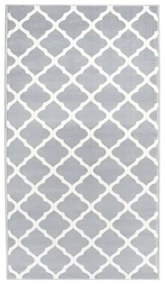 331913 vidaXL Passadeira 100x200 cm polipropileno cinzento e branco