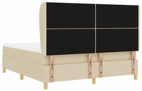 Cama Box Spring com Colchão VidaXL Creme 180x200 cm Tecido