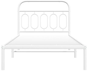 Estrutura de cama com cabeceira 100x190 cm metal branco