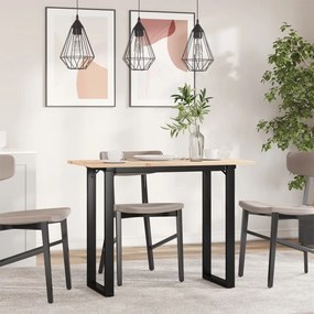 Mesa de jantar estrutura em O 100x50x75cm pinho e aço
