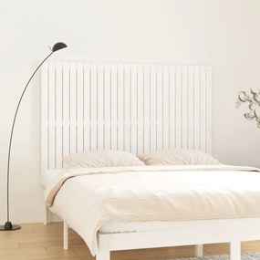 vidaXL Cabeceira de parede 166x3x110 cm madeira de pinho maciça branco