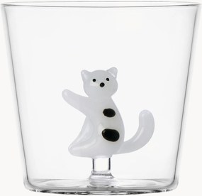 Copo artesanal em vidro borossilicato Tabby Cat