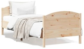 vidaXL Cama sem colchão 75x190 cm madeira de pinho maciça