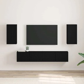 vidaXL Armário de TV de Parede 2 pcs Preto 30 x 31 x 60 cm