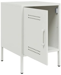 Mesas de cabeceira 2 pcs 36x39x50,5 cm aço branco