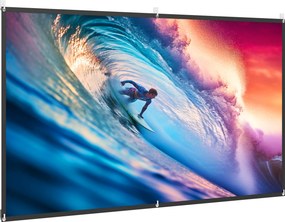 HOMCOM Tela de Projeção Manual 100 Polegadas Formato 16:9 HD 4K/8K para Interior e Exterior Branco | Aosom Portugal